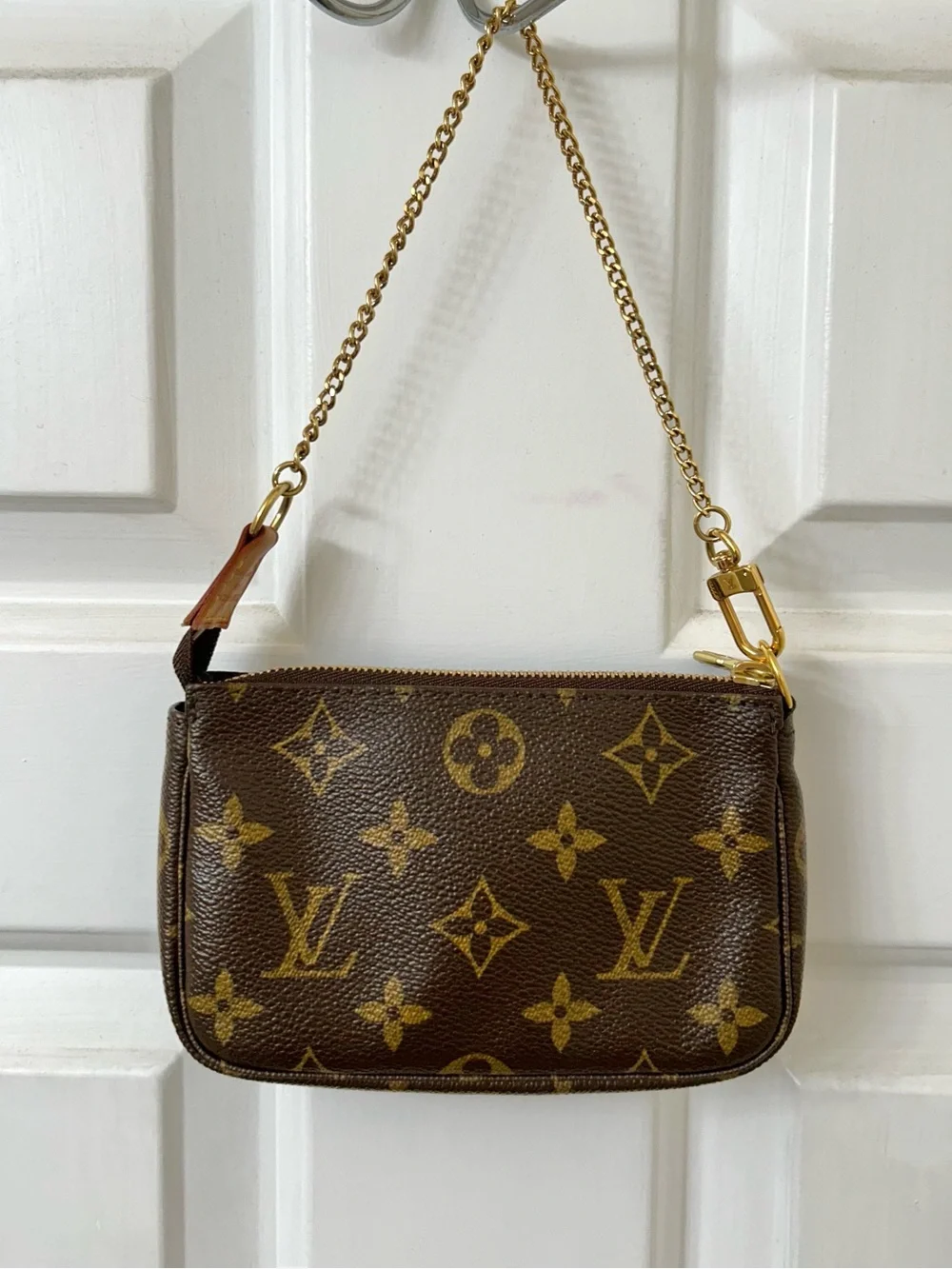 Louis Vuitton Monogram Canvas Mini Pochette in Brown and Gold - Picture 1 of 9